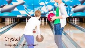  Presentation with bowling - Slide deck featuring bolero - happy mother and son playing background and a lemonade colored foreground