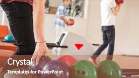  Presentation with bowling - PPT theme consisting of bolero - midsection of young man picking background and a coral colored foreground