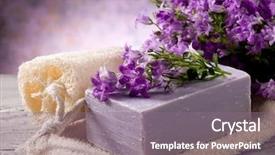  Presentation with natural soap - Colorful slide deck enhanced with bolero - natural flower soap with scrub backdrop and a gray colored foreground