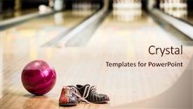  Presentation with tenpin bowling - Audience pleasing PPT theme consisting of bolero - pair of bowling shoes backdrop and a lemonade colored foreground