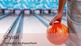 Presentation with bowling - Beautiful slide set featuring bolero - young guy in casualwear playing backdrop and a coral colored foreground
