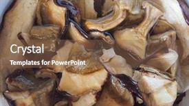  Presentation with vietnamese food bun cha - Beautiful presentation design featuring boletus edulis aka penny bun backdrop and a  colored foreground