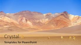  Presentation with dia de los muertos flowers - Presentation featuring bolivia antiplano los lipez - multicolor mountains and vicunas background and a coral colored foreground