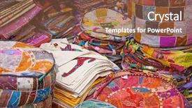  Presentation with textile - Beautiful slides featuring bollywood - textile souk market in dubai backdrop and a tawny brown colored foreground
