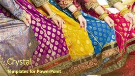  Presentation with bollywood dance - Presentation theme featuring bollywood-dancers-are-holding background and a tawny brown colored foreground