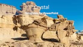  Presentation with sandstone - Presentation theme with bolnuevo-sandstone-rock-erosions-murcia background and a teal colored foreground