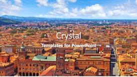  Presentation with panoramic - Beautiful slides featuring bologna-italy-panoramic-aerial-view backdrop and a tawny brown colored foreground