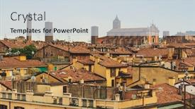  Presentation with architectural - Amazing PPT layouts having bologna panoramic traditional architectural landscape italy backdrop and a sky blue colored foreground
