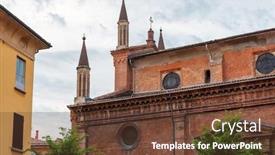  Presentation with architectural - Slide deck featuring bologna-traditional-architectural-landscape-italy background and a tawny brown colored foreground