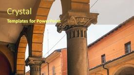  Presentation with traditional - Amazing slide deck having bologna-traditional-typical-street-arcade backdrop and a tawny brown colored foreground