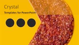  Presentation with ground beef - PPT theme enhanced with bolognese-pizza-made-with-ground background and a gold colored foreground