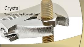  Presentation with nut - Audience pleasing slide set consisting of bolt nut and gaechy key on a white background backdrop and a mint green colored foreground