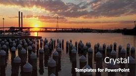  Presentation with bridge - PPT theme having bolte-bridge-at-sunset background and a wine colored foreground