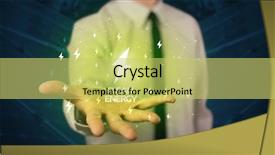  Presentation with hand holding puzzle piece - Beautiful presentation design featuring bolts - hand in suit holding lightning backdrop and a yellow colored foreground