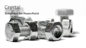  Presentation with nuts - Audience pleasing theme consisting of bolts-and-nuts backdrop and a white colored foreground