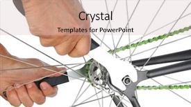  Presentation with wheel axle - Colorful PPT theme enhanced with bolts on a wheel backdrop and a soft green colored foreground