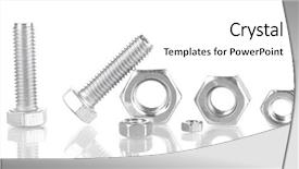  Presentation with nuts - Slide set enhanced with bolts screw nuts isolated background and a white colored foreground