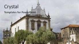  Presentation with chapel st peter - PPT theme featuring bom - chapel of sao frutuoso background and a  colored foreground