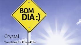  Presentation with good - Amazing slides having bom dia in portuguese - good backdrop and a light blue colored foreground