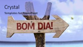  Presentation with good - Slides enhanced with bom dia in portuguese - good background and a light blue colored foreground