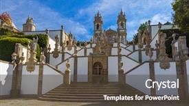  Presentation with church - PPT theme consisting of bom jesus church in braga background and a  colored foreground
