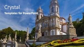  Presentation with church - Audience pleasing PPT layouts consisting of bom-jesus-church-in-braga backdrop and a ocean colored foreground