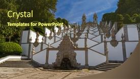  Presentation with jesus - Audience pleasing slides consisting of bom-jesus-church-in-braga backdrop and a tawny brown colored foreground