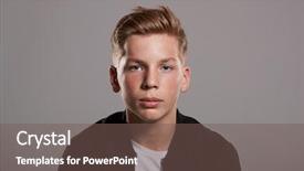  Presentation with teenage - Colorful PPT theme enhanced with bomber - white teenage boy looking backdrop and a violet colored foreground