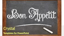 Presentation with chalk - Cool new slide set with bon appetit - white chalk text backdrop and a tawny brown colored foreground