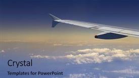  Presentation with bon voyage - Amazing PPT theme having bon voyage - aerial shot from airplane backdrop and a seafoam green colored foreground