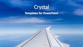  Presentation with horizon - Cool new slide deck with bon voyage - blue horizon with soft clouds backdrop and a ocean colored foreground