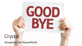  Presentation with goodbye - Presentation theme enhanced with bon voyage - goodbye card isolated on white background and a white colored foreground