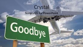  Presentation with goodbye - Presentation with bon voyage - goodbye green road sign background and a seafoam green colored foreground