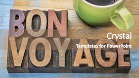  Presentation with color blocks - Slides consisting of bon voyage - travel concept background and a  colored foreground