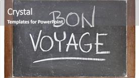  Presentation with farewell - Theme having bon voyage - travel or farewell background and a gray colored foreground