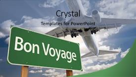  Presentation with bon voyage - Audience pleasing presentation theme consisting of bon voyage green road sign backdrop and a seafoam green colored foreground