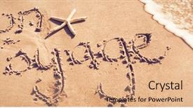  Presentation with bon voyage - Theme consisting of bon voyage written on sand background and a coral colored foreground