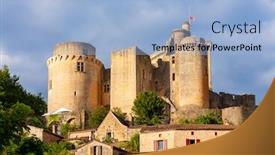  Presentation with castle - PPT theme featuring bonaguil-castle-in-lot-et background and a light blue colored foreground