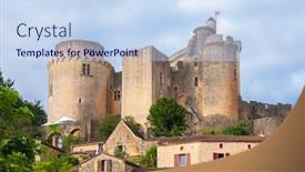  Presentation with castle - Slides enhanced with bonaguil-castle-in-lot-et background and a sky blue colored foreground