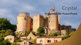  Presentation with castle - Cool new PPT theme with bonaguil-castle-in-lot-et backdrop and a light blue colored foreground