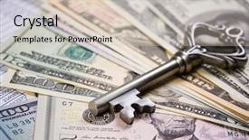  Presentation with money - PPT theme consisting of bonanza - money opens many doors background and a soft green colored foreground