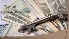  Presentation with money - Presentation enhanced with bonanza - money opens many doors background and a soft green colored foreground