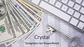  Presentation with money - Amazing presentation design having bonanza - money opens many doors backdrop and a light gray colored foreground