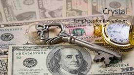  Presentation with open doors keys - Slide deck with bonanza - money opens many doors background and a coral colored foreground