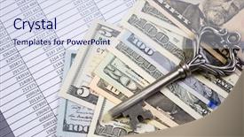  Presentation with money - Colorful slide set enhanced with bonanza - money opens many doors backdrop and a  colored foreground