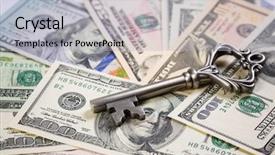  Presentation with open doors keys - Amazing presentation theme having bonanza - money opens many doors backdrop and a  colored foreground