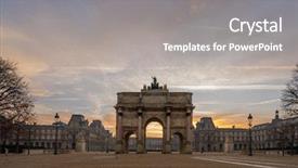  Presentation with paris france - Audience pleasing PPT theme consisting of bonaparte - arc de triomphe paris france backdrop and a gray colored foreground