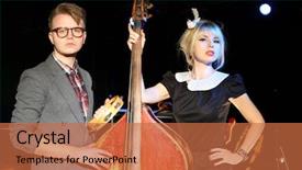  Presentation with tambourine - Slide set featuring bonaparte - man in glasses with tambourine background and a red colored foreground