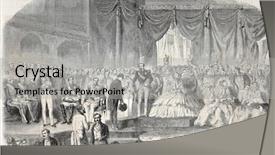  Presentation with journal - Slides with bonaparte - old illustration of louvre inauguration background and a light gray colored foreground