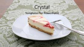  Presentation with green plate - Amazing slides having bonaparte - strawberry or raspberry swirl cheesecake backdrop and a light gray colored foreground